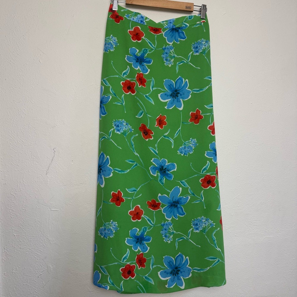 Bentley Arbuckle Vintage Y2K Floral Green‎ Maxi Skirt
